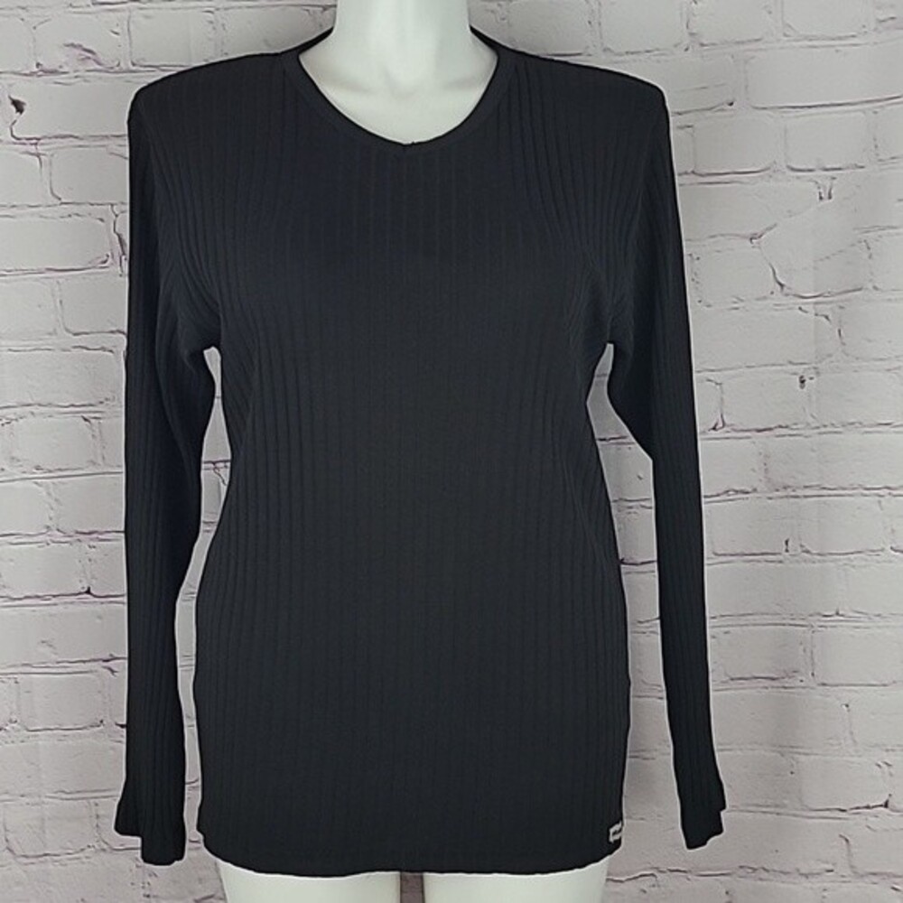 UNIONBAY Dark Gray Long Sleeve Ribbed Top. NWOT. Size Large.